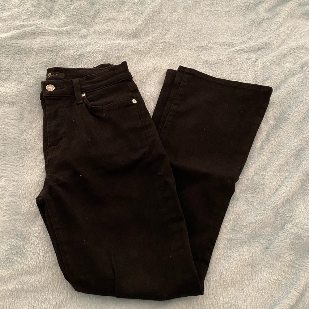 Black flare jeans.